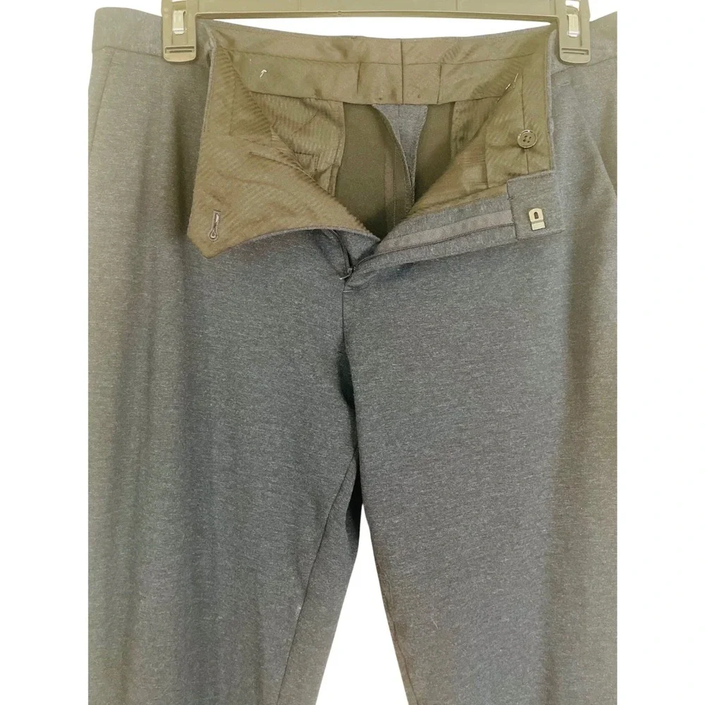 Express Mens Performance Heather Blue Stretch Dress Pants Flat Front Size 34X32